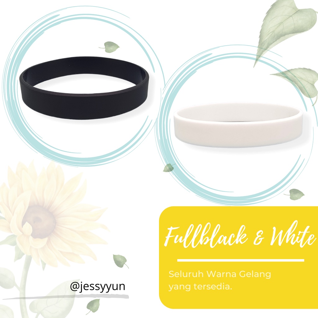 Gelang Tangan Pria - Gelang Karet HITAM PUTIH Polos Rubber Bracelet Aksesoris Fashion Kasual Sporty