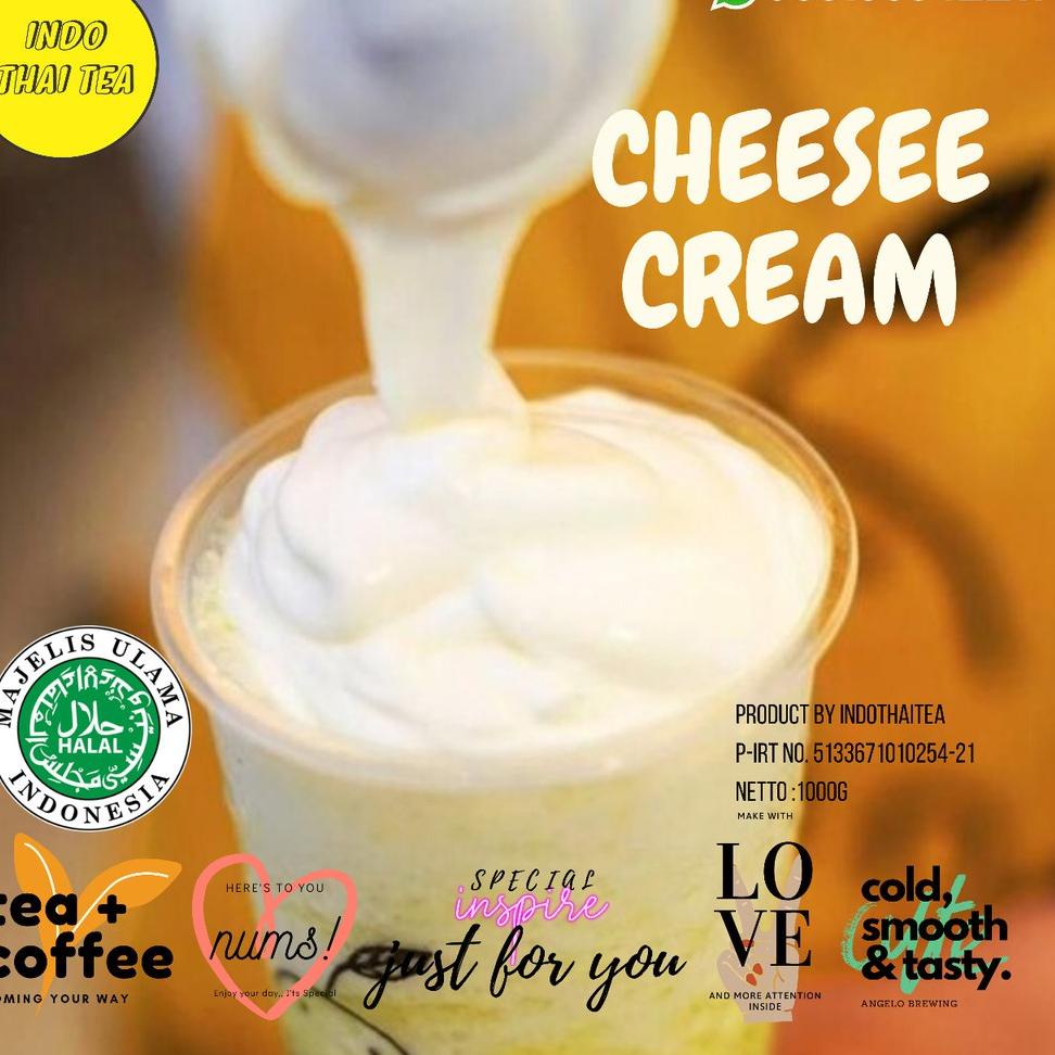 

Serba Murah.. PREMIUM Cheese Cream 1Kg / Cheese Tea Cream 1Kg / Cheese Tea Foam / Bubuk Cheese Tea / Boba ISI
