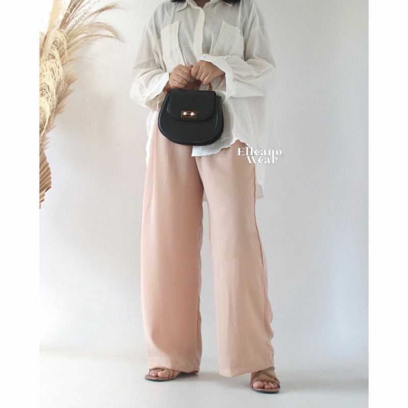 BELLA SLIT PANTS Kulot highwaist celana kulot bahan polyester loose pants