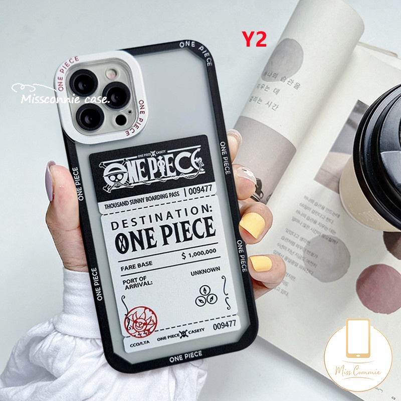 Soft Case TPU Motif Kartun Tiket One Piece Untuk IPhone 11 7 8 6 6S Plus 12 13 14 11 Pro MAX XR 7Plus 8plus 14 Plus X XS MAX SE 2020