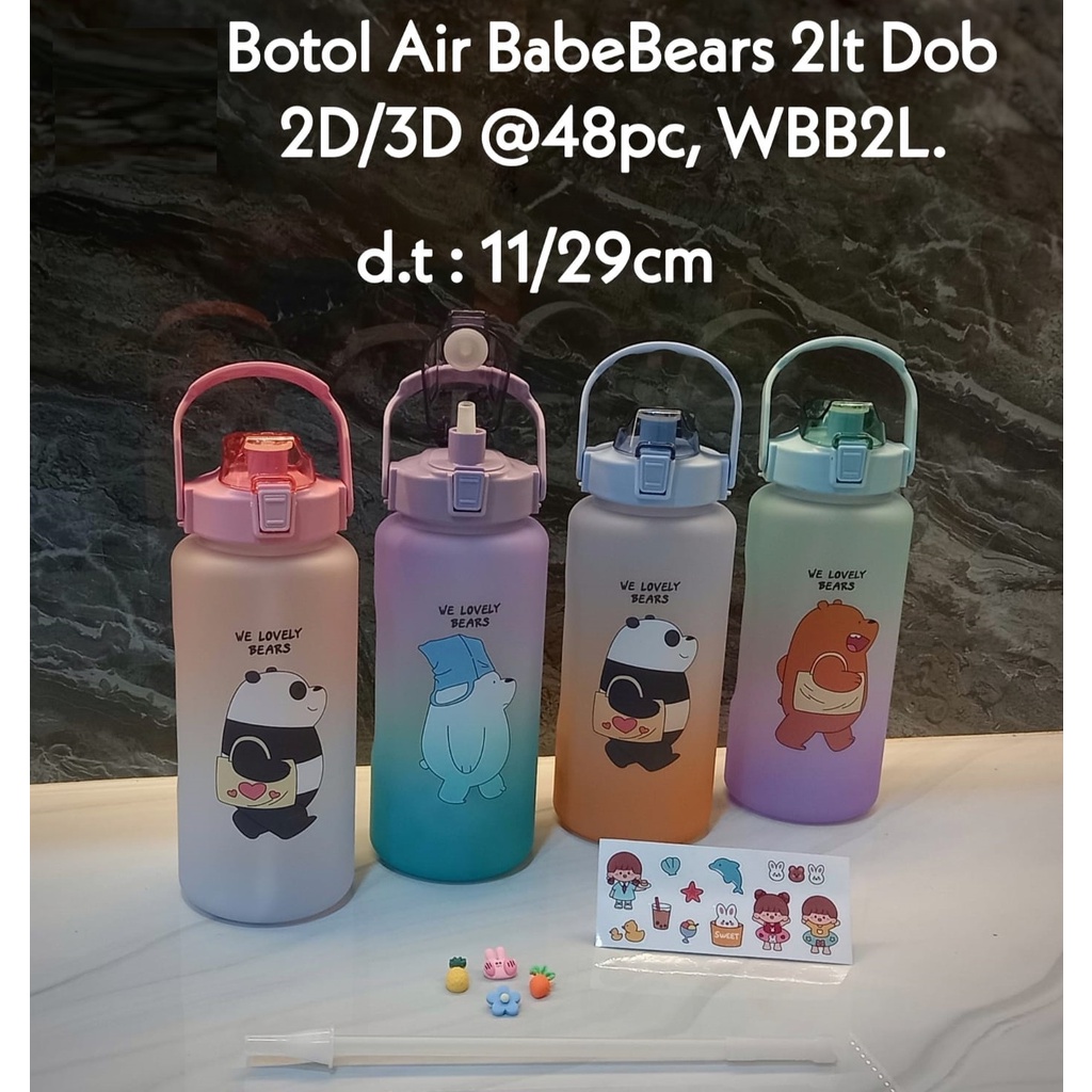 Botol air minum we Bare Bears Gradiasi 2liter / Tumbler Beruang