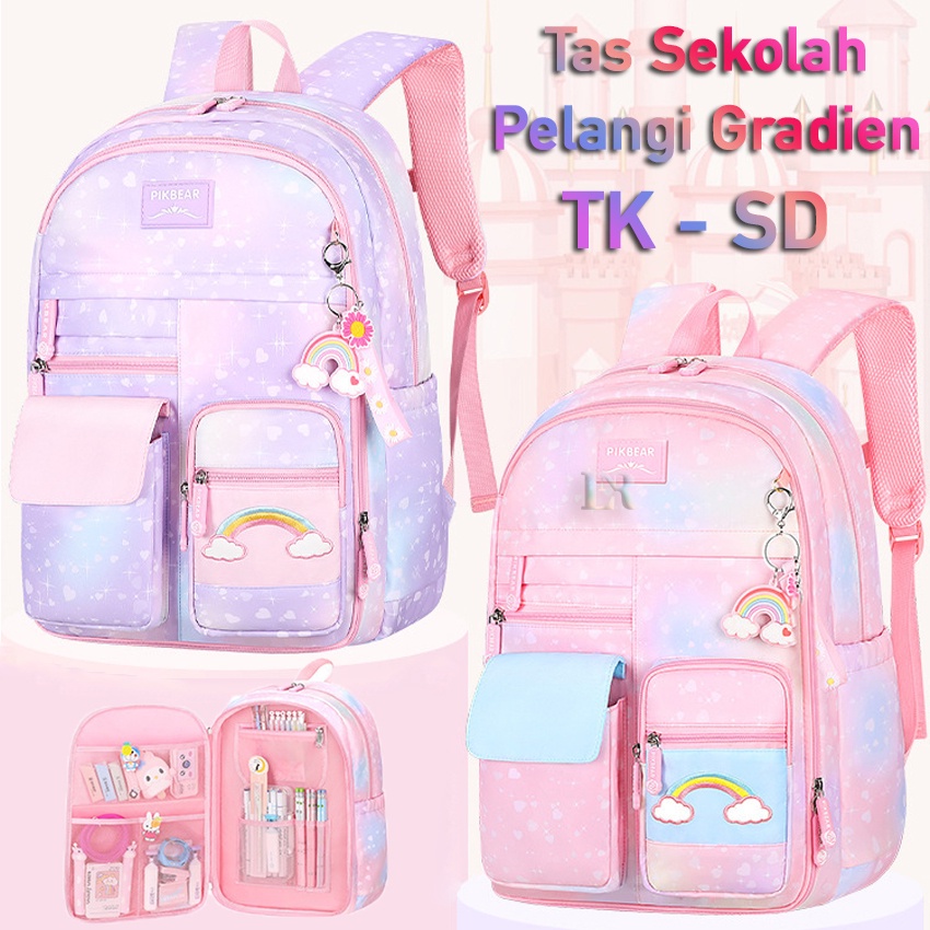 LNR Shop S-011 S-012 S-013 S-015 ZMBABY PIKBEAR Tas Ransel Sekolah Import Untuk Anak Perempuan Model Kulkas TK - SD Kelas 1 2 3 4 5 6 Ransel School Bag Anak Tahan Air Bahan Polyester Ringan Lembut Sekolah Dasar Taman Kanak Cewek Playgroup Pre-K K1 K2