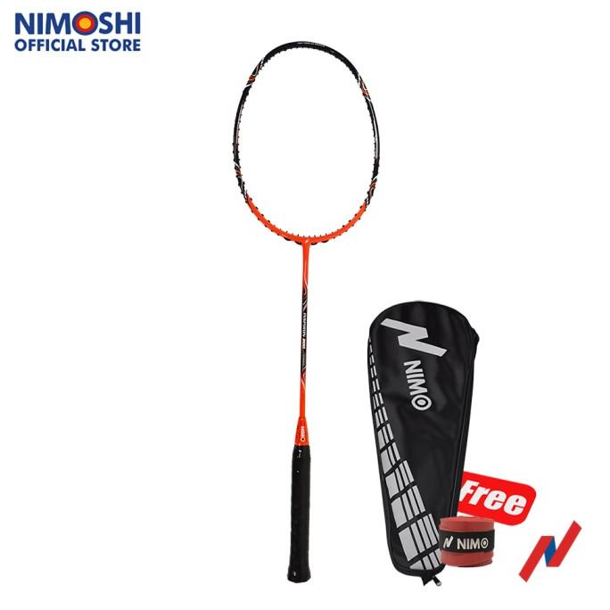 NIMO Raket Badminton INSPIRON 200 Orange + Free Tas dan Grip