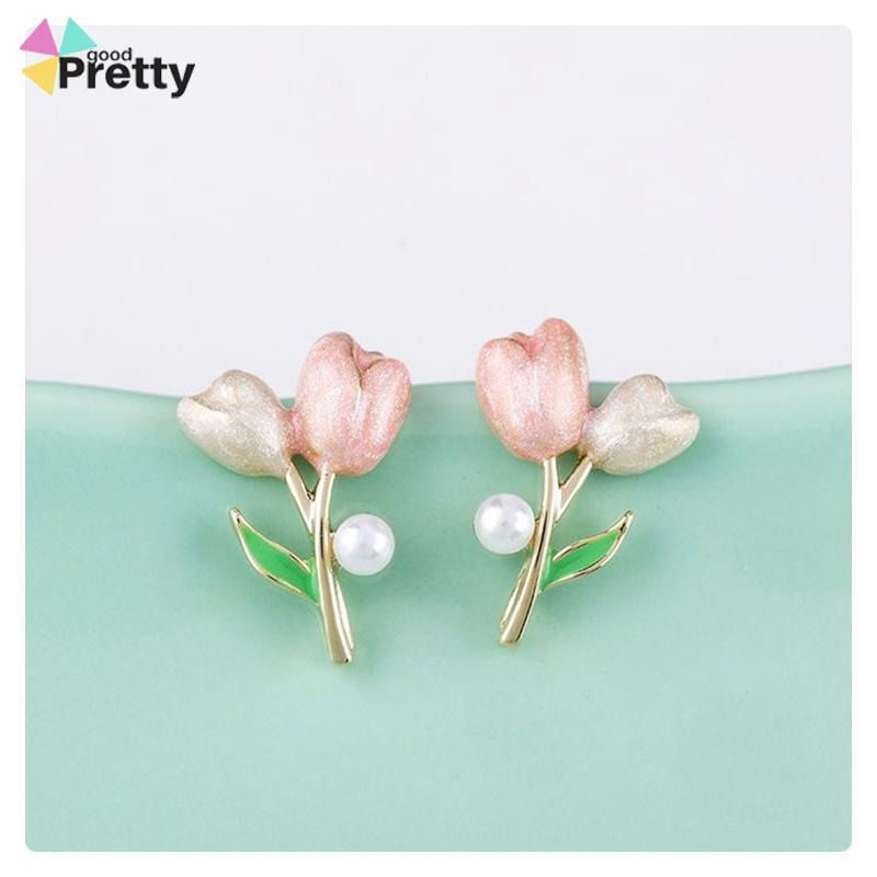 Anting S925 Silver Plated Soft Tulip Earrings Female Earrings Asesori - PD