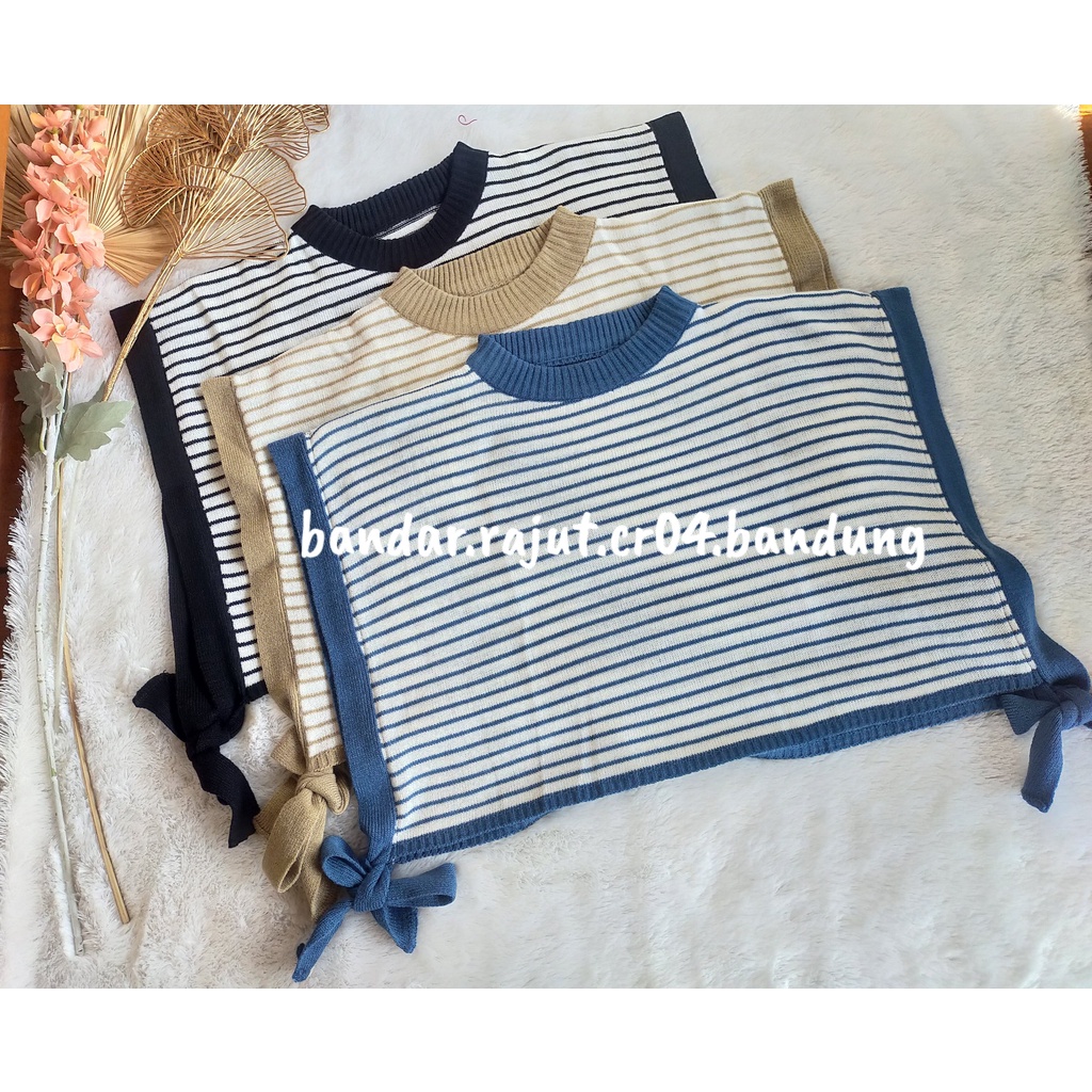 VEST CROP ANDIN MOTIF STRIPE BRANDED 7 GATE