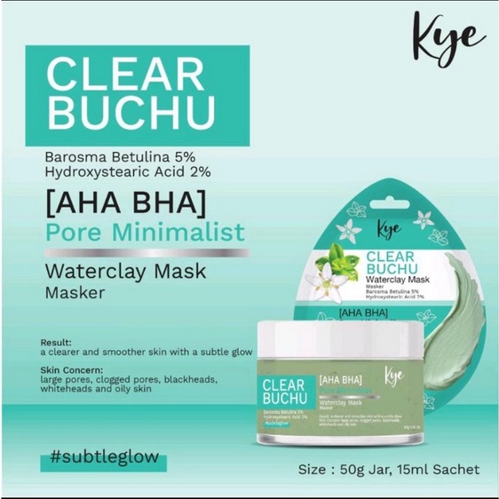 KYE CLEAR BUCHU AHA BHA PORE MINIMALIST WATERCLAY MASK 50GR