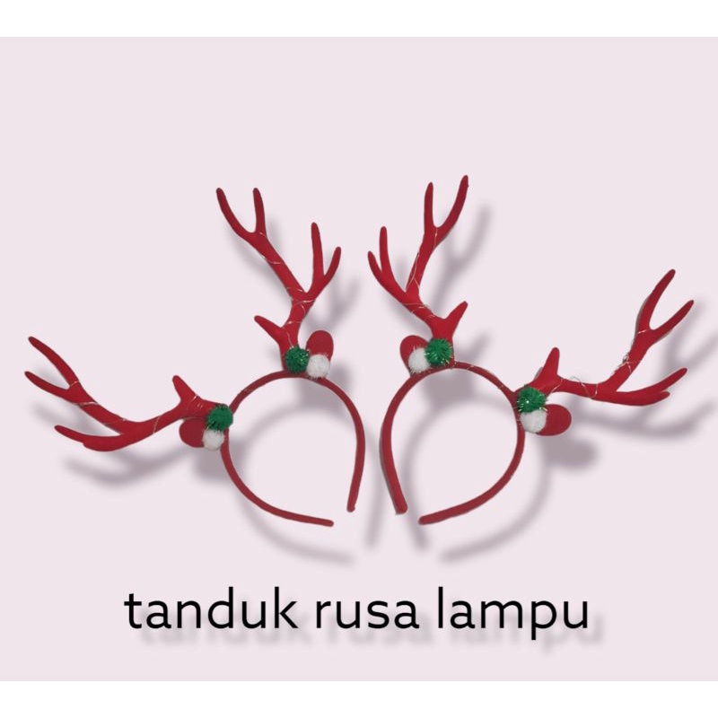 Bando Natal LED Nyala Dewasa Anak Tanduk Rusa/Aksesoris Rambut Christmas