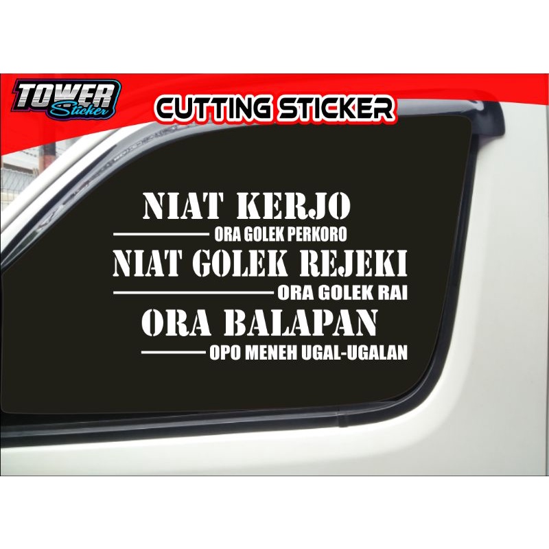 Sticker cutting kaca samping mobil pick up, grnadmax, truck stiker kata kata mobil