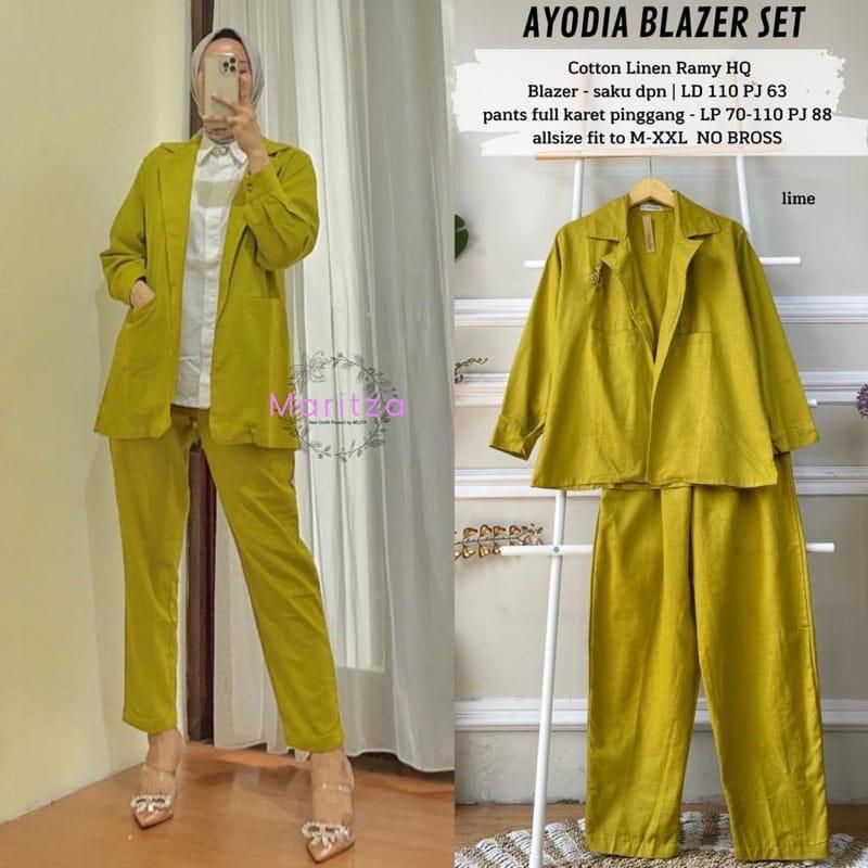 AYODIA BLEZER SET | ONESET LINEN RAMI HQ TERMURAH