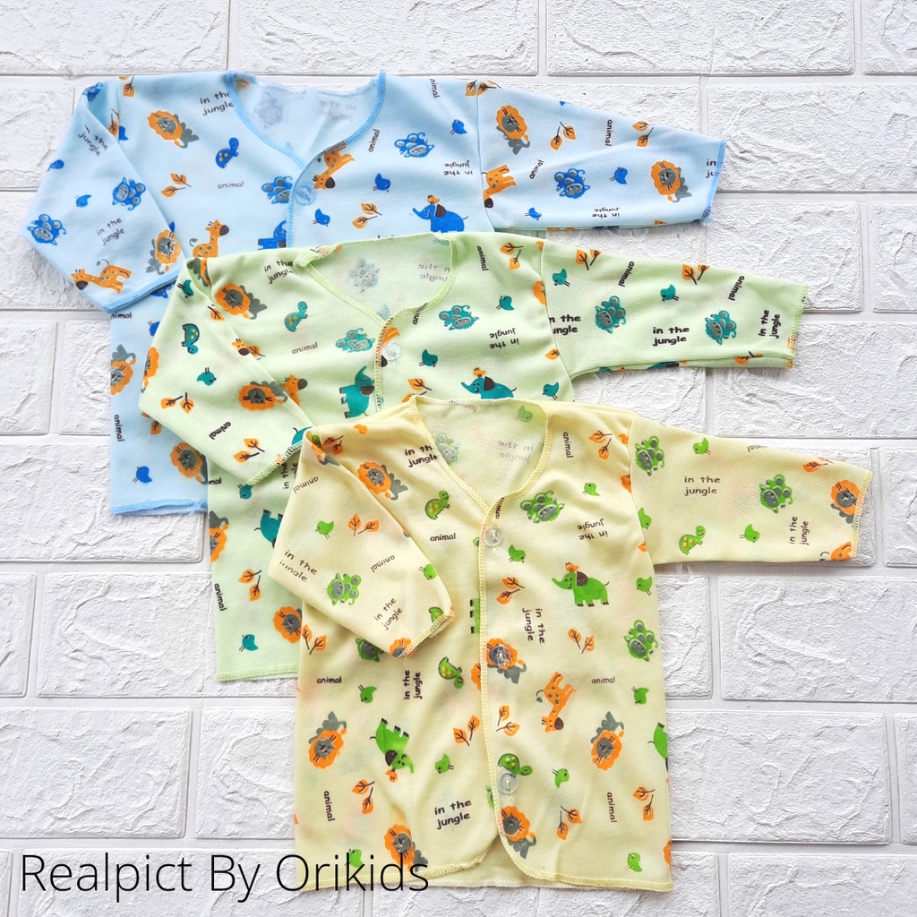 Orikids 3 Pcs Baju Panjang Bayi Baru Lahir Lusinan Motif Lembut Tebal