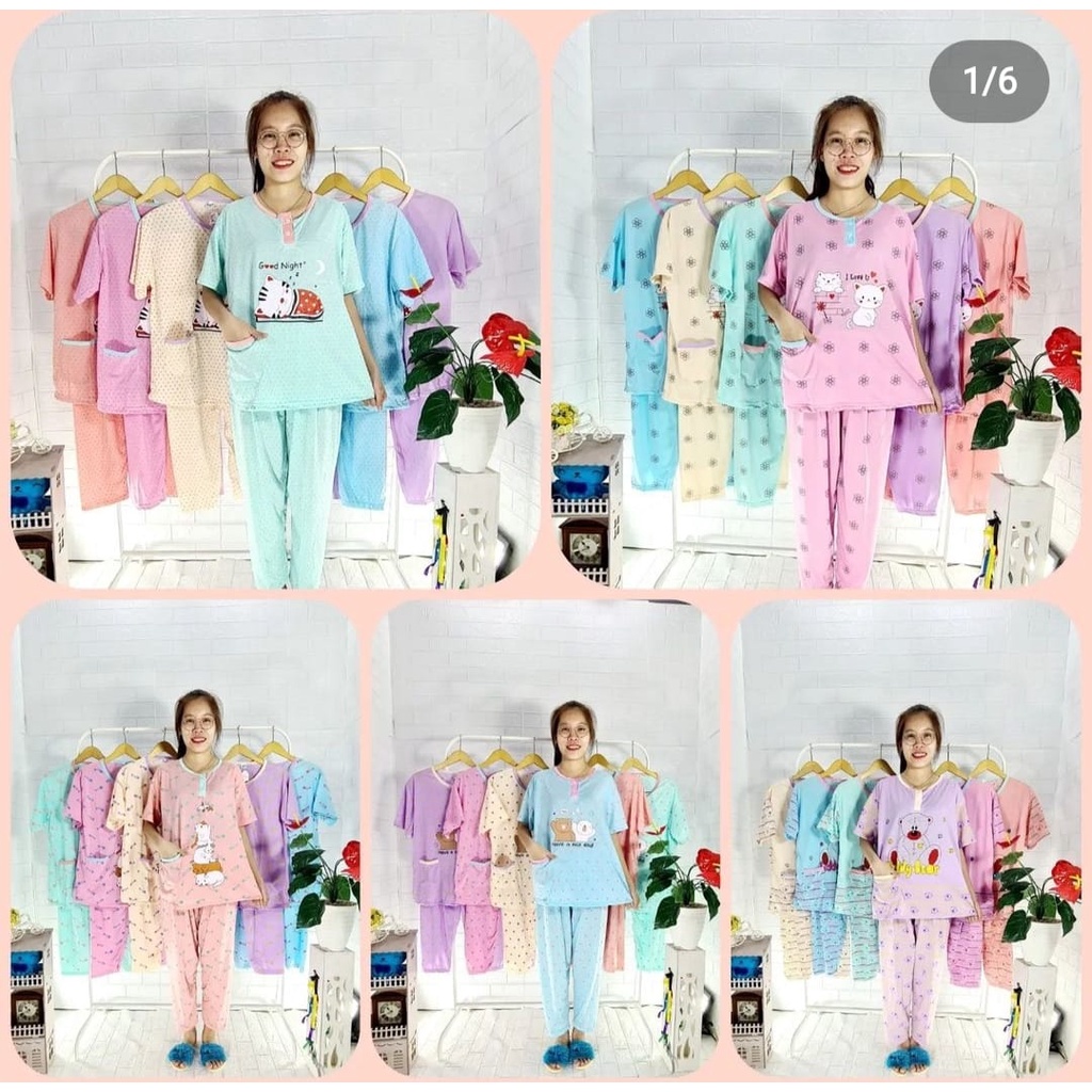 Babydoll Piyama Lengan Pendek Celana Panjang (CP) Jumbo XXL Kaos premium