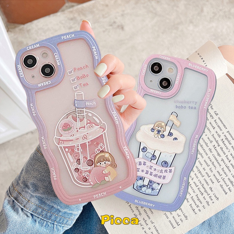 Case Motif Milk Tea Warna Gradasi Untuk OPPO A57 2022 A17 A17K A12 A77S A7 A5s A15 A11K A16s A54 A53 A32 A33 A16 A35 A15s A11 6e 435