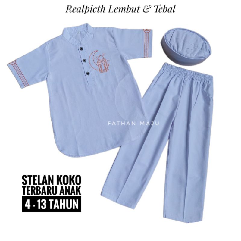 Stelan Baju Koko Anak laki laki 3-13 tahun