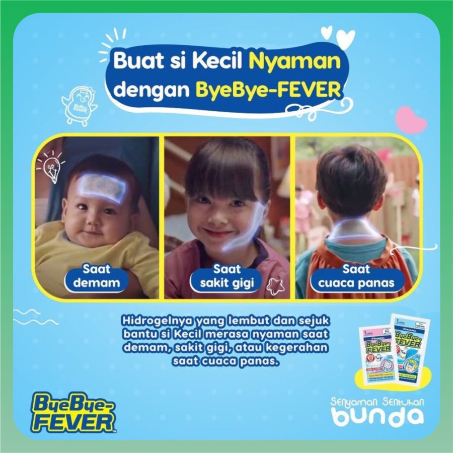 Hisamitsu | Bye Bye Fever Anak Bayi | Kompres Demam Anak Bayi | Byebye Fever