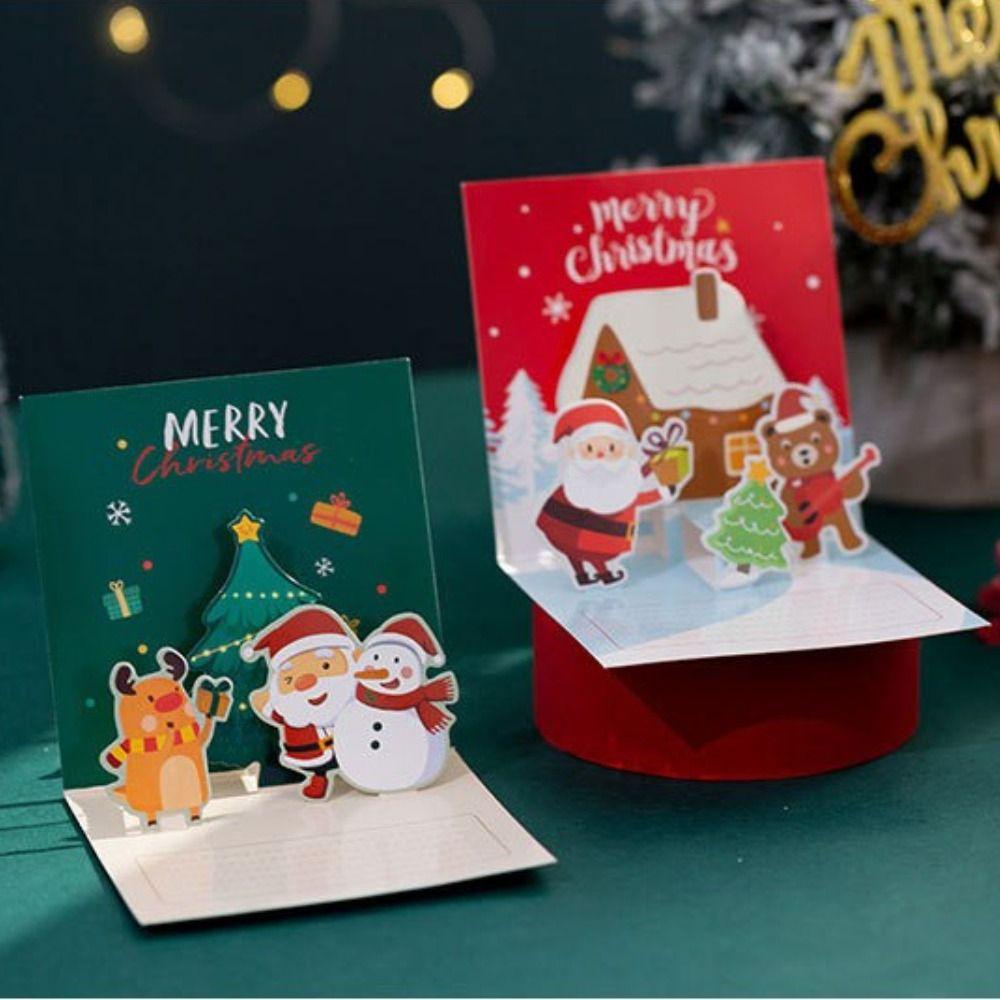 【 ELEGANT 】 Kartu Ucapan Dengan Amplop 3D Snowman Hadiah Tahun Baru Sahabat Keluarga Ulang Tahun Thank You Card