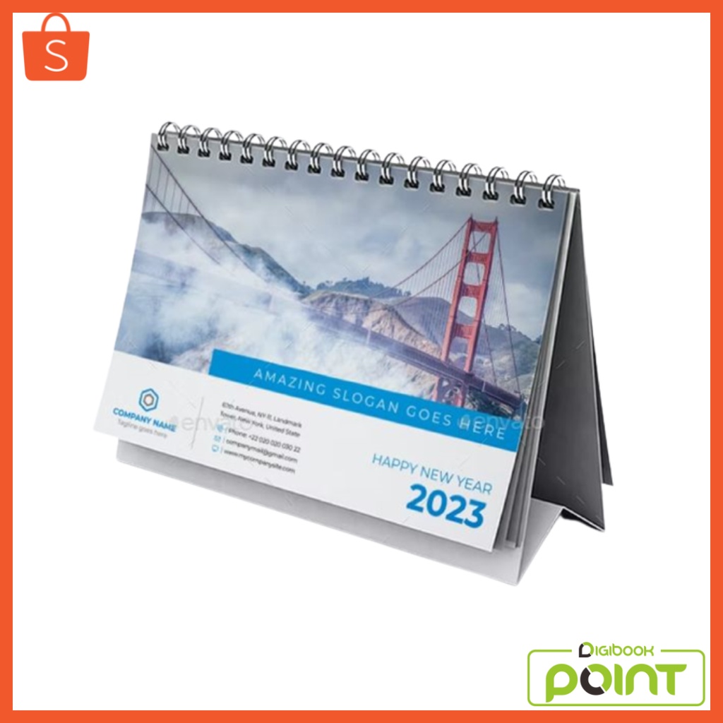 

Kalender 2024 Custom - Kalender Duduk 6 Lembar 1 Muka - Penyangga Duplex Kertas AC 230