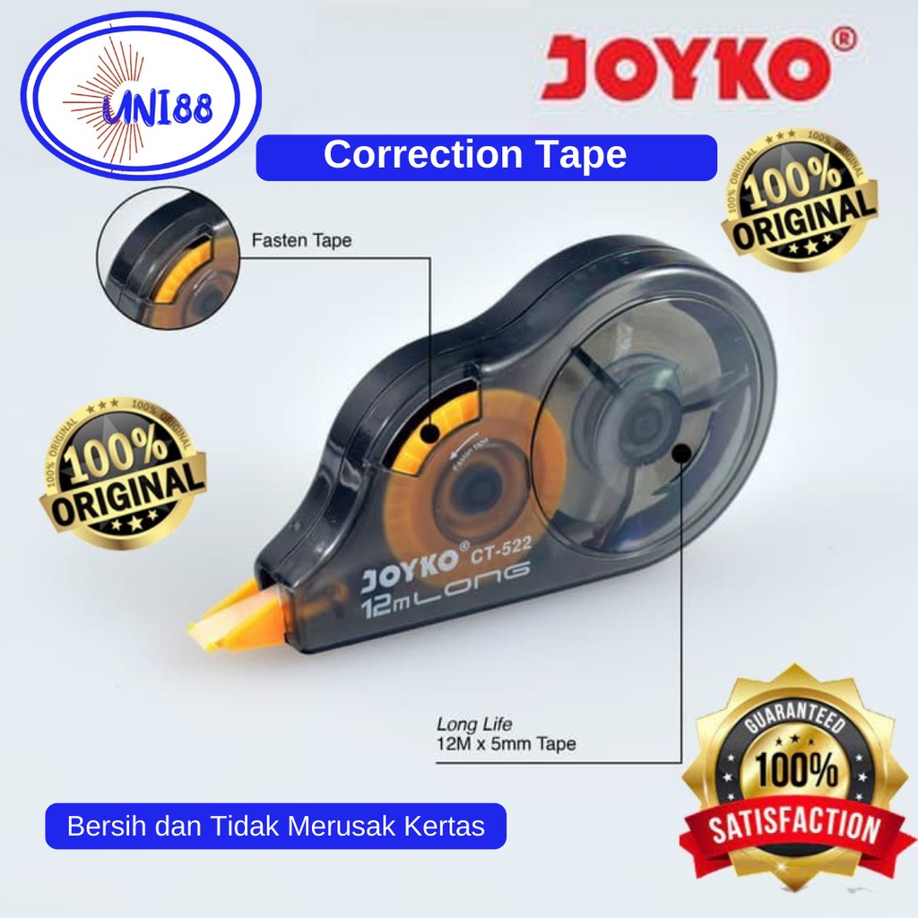

Tip EX Tipe X Kertas Roll Joyko Correction Tape Pen Tip X Rol Type X Penghapus Pulpen Pen Tinta Pena Praktis