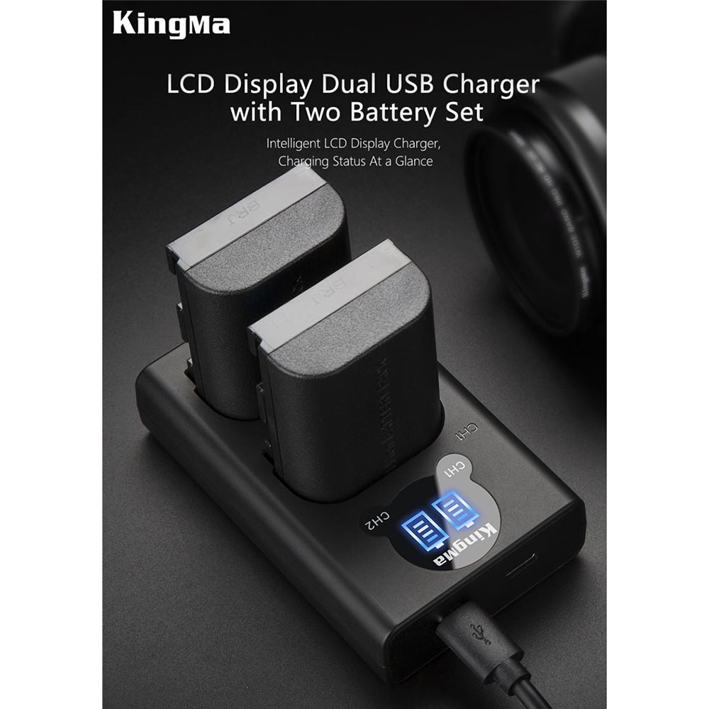 Kingma Battery + Charger Set LP-E6 Canon 80D 70D 60D 6D 6D2 7D 7D2 5D 5D2 5D3 etc