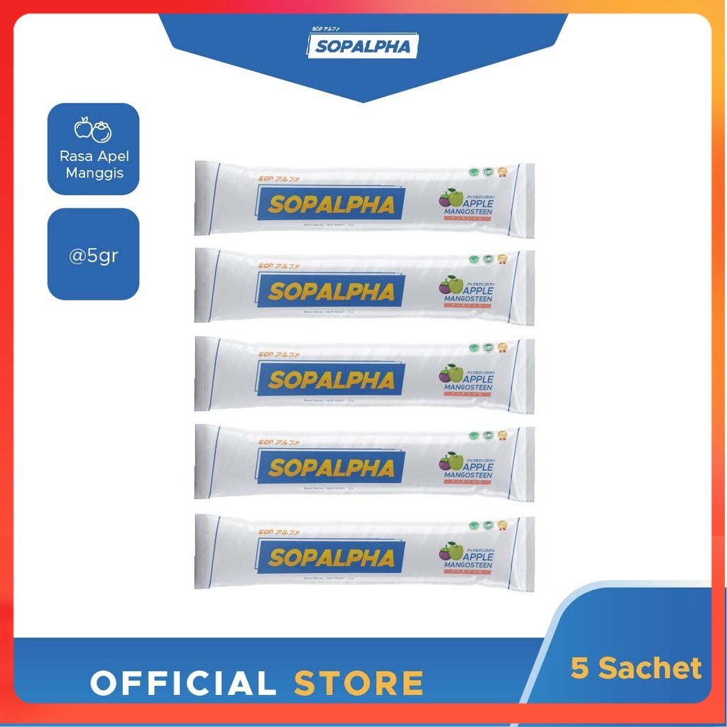 SOPALPHA - Rasa Apel Manggis 5 Sachet BPOM HALAL DANISGINA KALIMANTAN