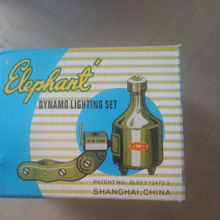 Lampu dinamo sepeda onthel ontel tua lampu set Elephant klasik jadul retro –SKK.18Oc22ᴵ