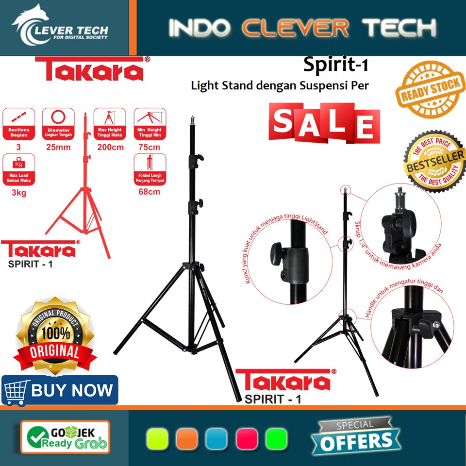 Light Stand TAKARA SPIRIT 1 tripod studio lightstand
