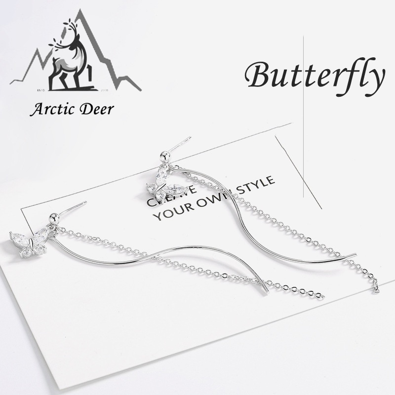 Anting wanita Sterling silver S925  (Garansi  2  Tahun) Anting -Butterfly perak asli S925 Original Arctic Deer