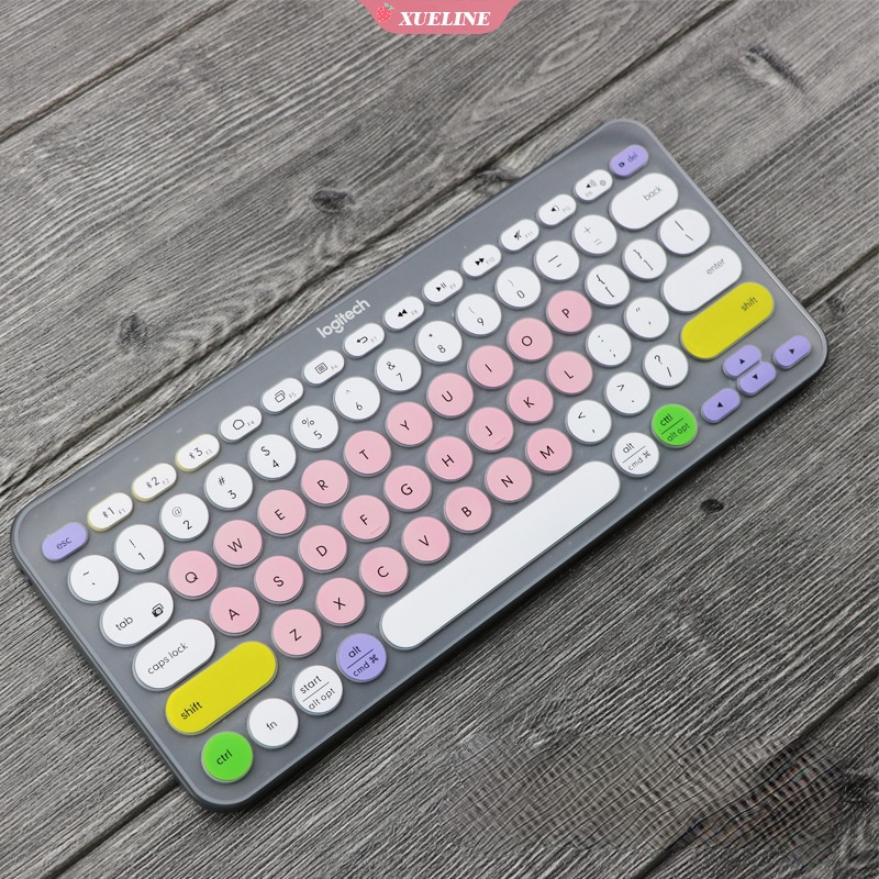 Logitech K380 cover Pelindung keyboard Logitech K380 Bahan Silikon + Kulit + TPU Transparan (ZXL)