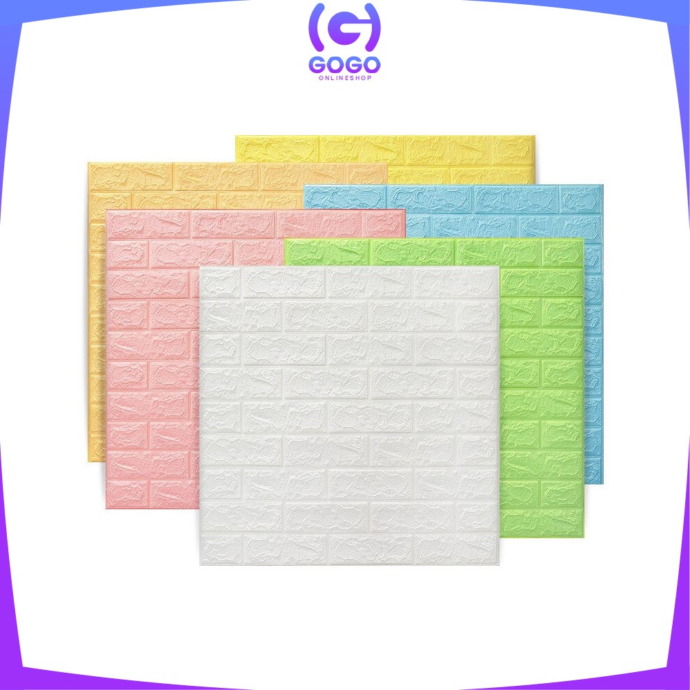 GOGO-C206 Wallpaper Dinding Foam 3D Kecil Motif Batu Bata / Walpaper Stiker Dinding Dekorasi Kamar