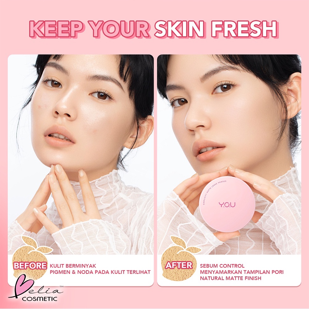 ❤ BELIA ❤ YOU The Simplicity Perfect Matte Loose Powder NEW Formula| Bedak Tabur Y.O.U Makeups  (✔️BPOM)
