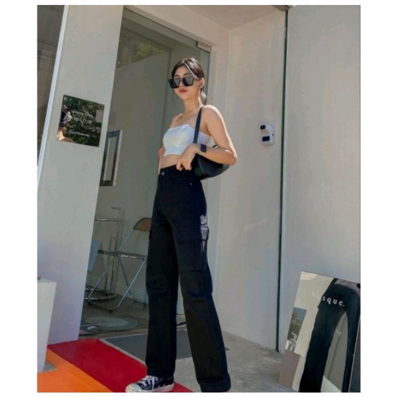 JEANS HW (CARGO BLACK HIGHWAIST)