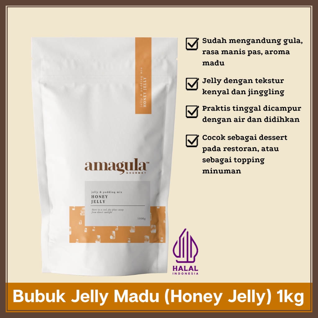 

AMAGULA BUBUK JELLY RASA MADU/ HONEY JELLY MIX/ PREMIX 1000G (1KG) - UNTUK CAFÉ DAN RESTORAN – HALAL