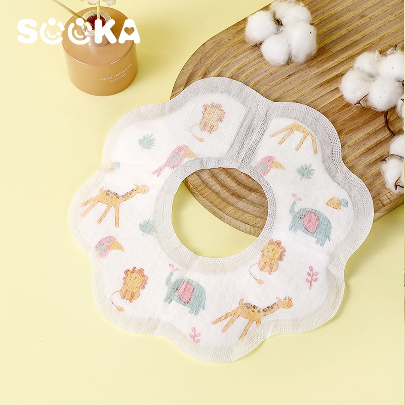 SOOKA Handuk BIB Slabber Non Woven Fabric Quality / Celemek Slabber Bayi Kartun Lucu SK-ECA1053
