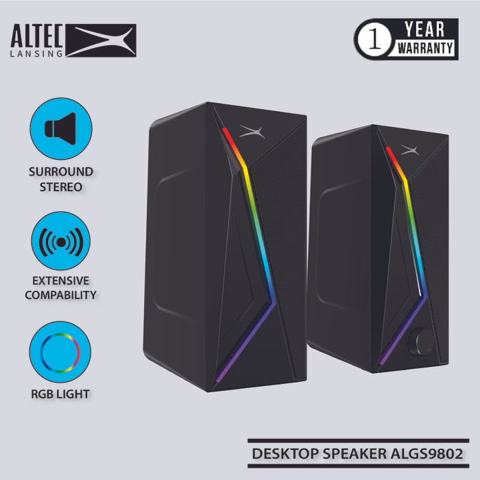 SPEAKER Altec Lansing Speaker 2.0 RGB ALGS9802 berkualitas terlaris aktif best seller mic bass bluet