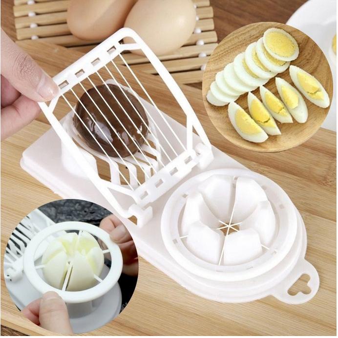 Alat Pemotong Telur / Alat Pengiris Telur Rebus Mudah dan Praktis / 2 in 1 Egg Slicer Cutter