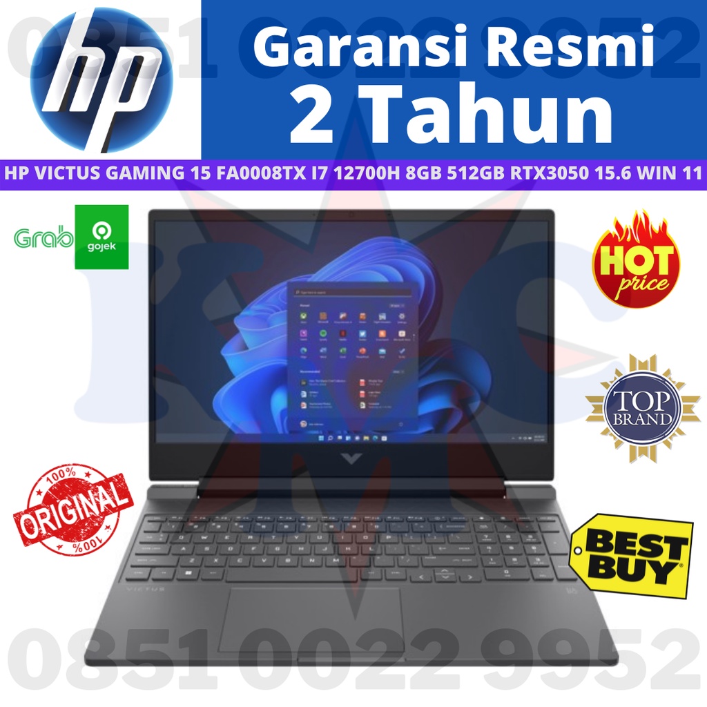 HP VICTUS GAMING 15 FA0008TX I7 12700H 8GB 512GB RTX3050 15.6 WIN 11