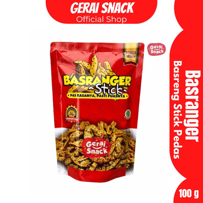 Basreng Stick Basranger Baso Goreng Pedas Extra Daun Jeruk (100gr)