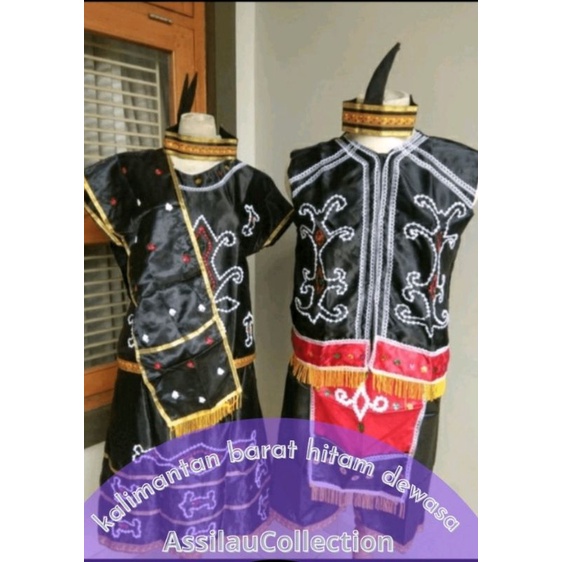 Baju Adat Kalimantan Barat Anak Hitam (Pria/Wanita)