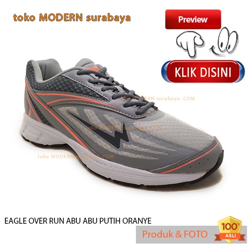 UKURAN JUMBO Sepatu pria olahraga running sneakers tali EAGLE OVER RUN