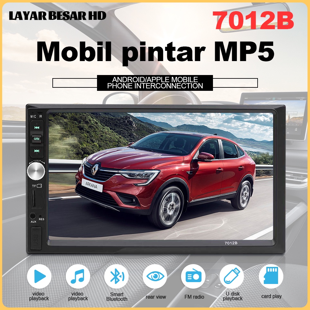 Head Unit DHD 7012B Radio Mobil HD Mirrorlink Mobil MP5 Multimedia Player Layar Sentuh Stereo HD dengan tv Dukungan Bluetooth Radio FM/USB/kartu TF Fungsi Mirrorlink Full Touch Screen