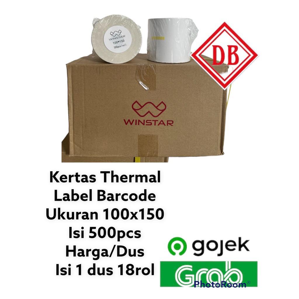 

KERTAS THERMAL BARCODE/TERMAL 100x150 mm/A6 HARGA PERDUS ISI 18R0LL WINSTAR