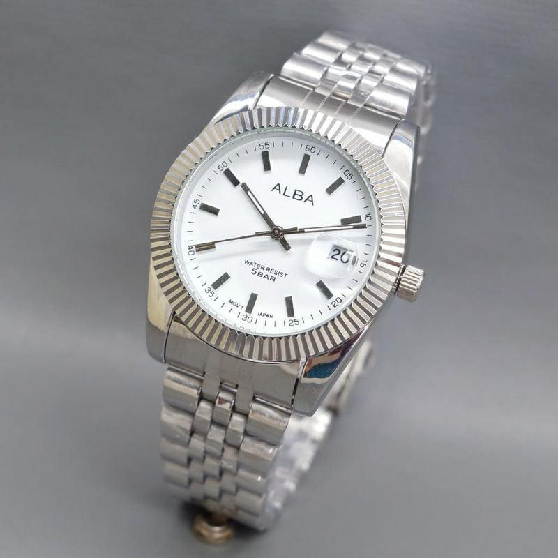 Jam Tangan Wanita Alba Stainliss Steel Kasual Rantai COD