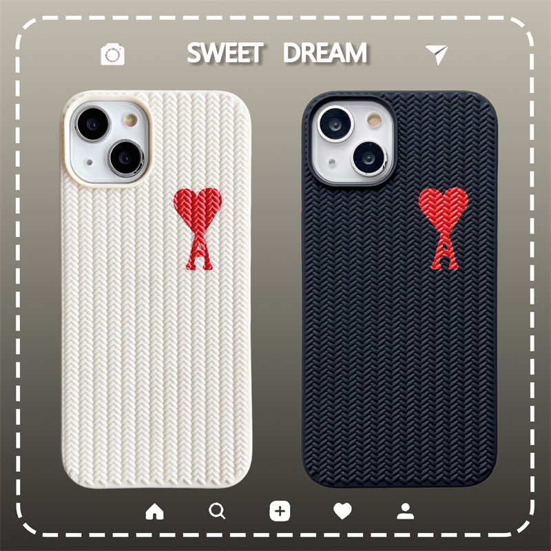 Soft Case Motif Poker Hati Merah Untuk iPhone 14 13 12 11 Pro X XS Max 7 8 Plus