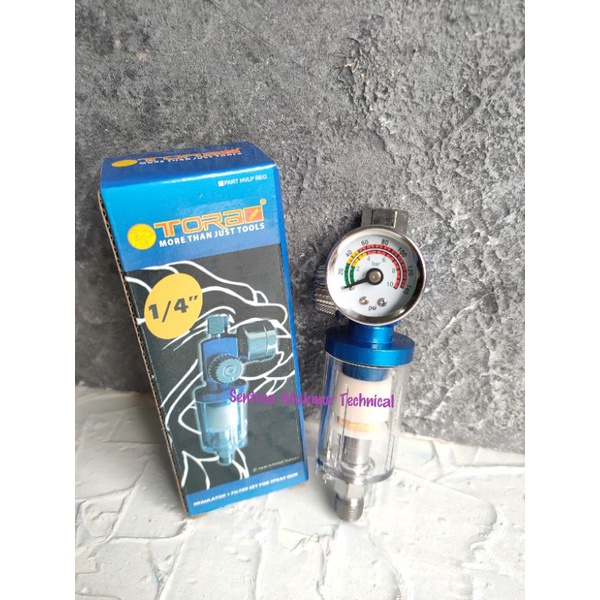 TORA 1/4&quot; Regulator + Air Filter Water Separator Spray Gun HVLP