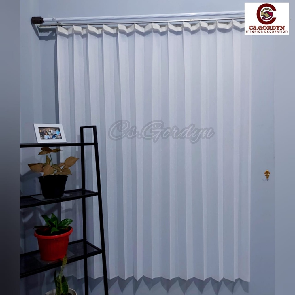 Gorden Vitrase Polos Motif Salju Puring Gorden