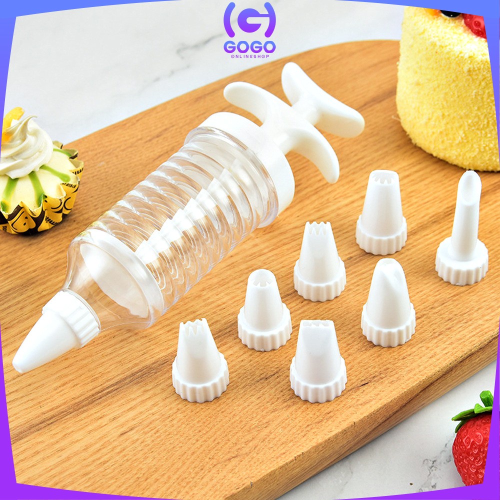 GOGO-C649 Alat Cetakan Kue 8 in 1 / Alat Penghias Cookies Kue Cake Decoration / Alat Hias Kue Ulang Tahun / Spuit Cetakan Aneka Bentuk Roti