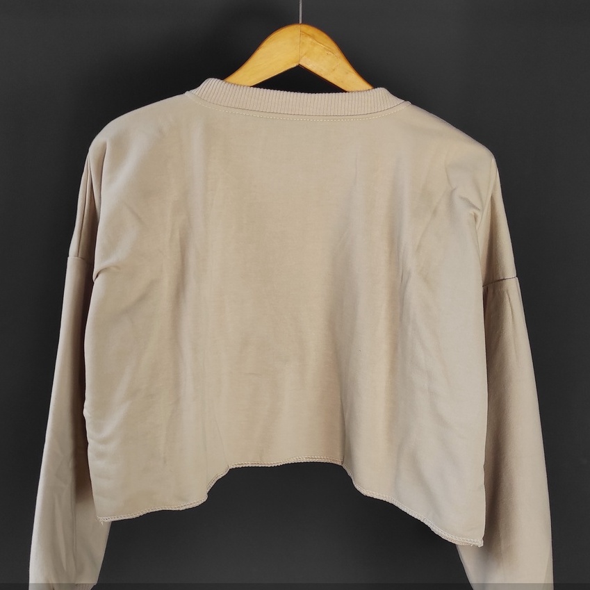 Sweater Crop Wanita School Of Wizardry - Baju Wanita - Bahan Fleece
