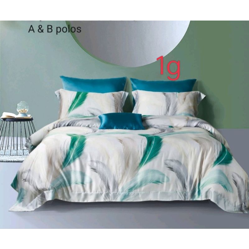 (1)BYAK MOTIF!!sprei serat bamboo sutra organik sutra asli serat bambu