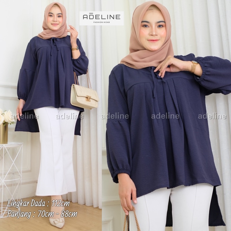 Freya Top - Atasan Wanita Blouse Oversize Crinkle Floy / 389-6996