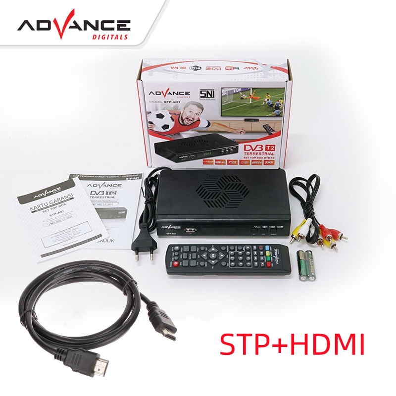 【Garansi 1 Tahun】Advance STP-A01 Set Top Box TV Digital Receiver Penerima Siaran Full HD/STB Wifi Bisa Youtube DVB-T2-STB+RCA+HDMI