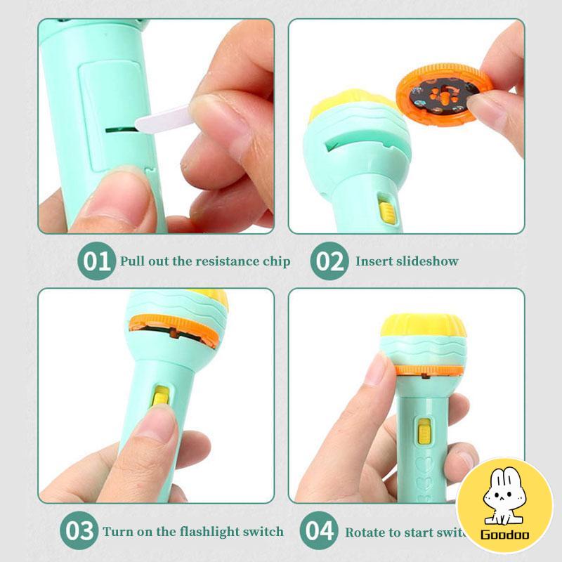 Kartun Proyektor Senter Bayi Cerita Waktu Tidur Pemutaran Mainan Lampu Pendidikan Anak Usia Dini Mainan-S -Doo
